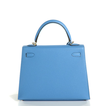 Hermes Epsom Kelly Sellier 25 Bleu Paradis 4 of 22