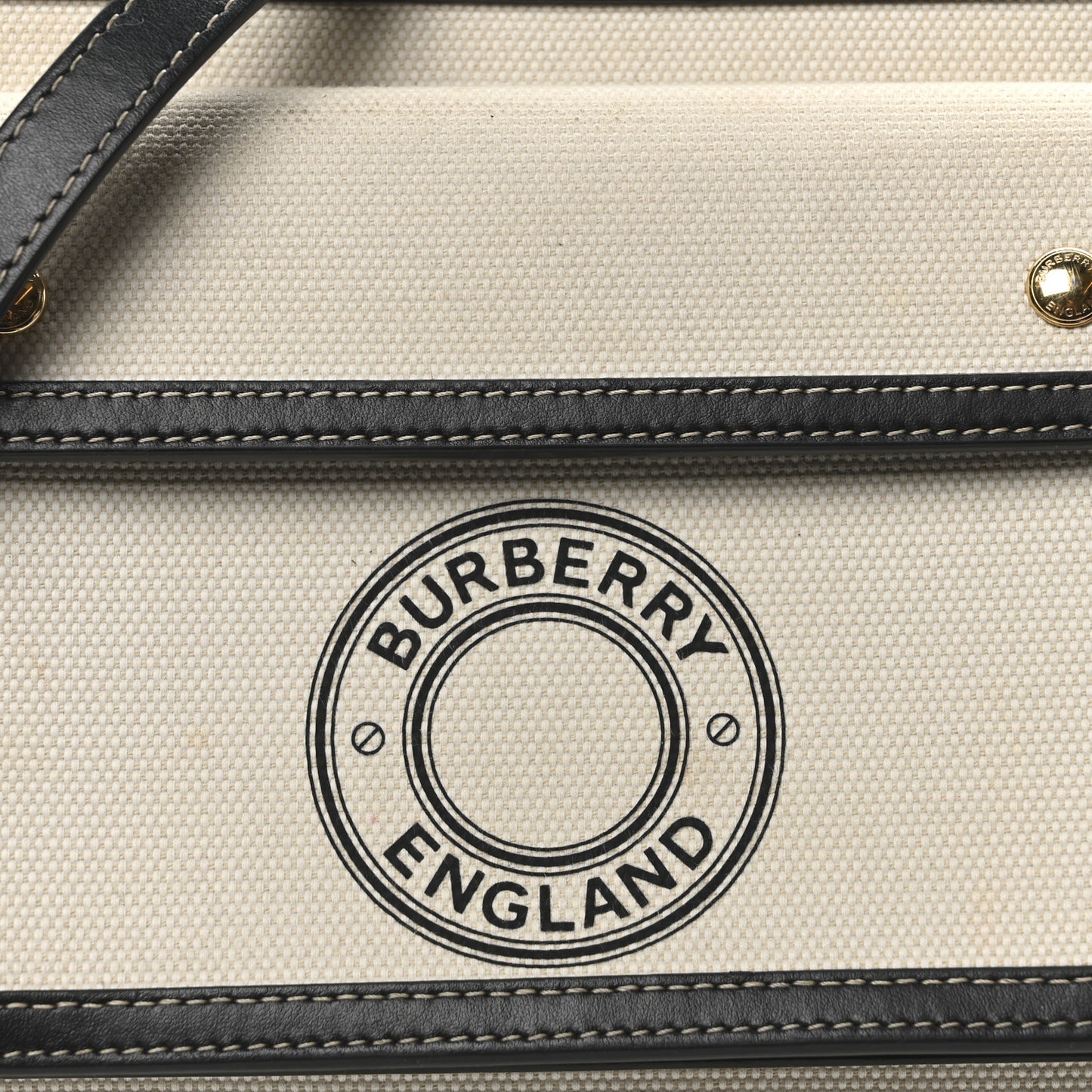 Canvas Smooth Calfskin Two Tone Mini Pocket Bag White Black