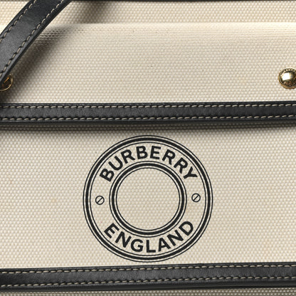 Burberry Canvas Smooth Calfskin Two Tone Mini Pocket Bag White Black 7 of 9