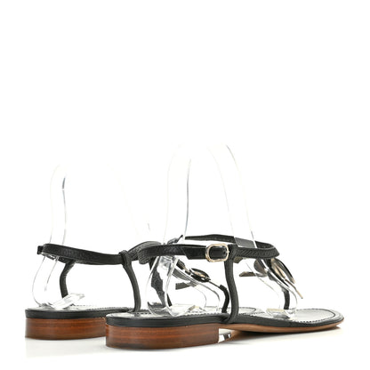 Chanel Lambskin CC Thong Sandals 41 Black 4 of 14