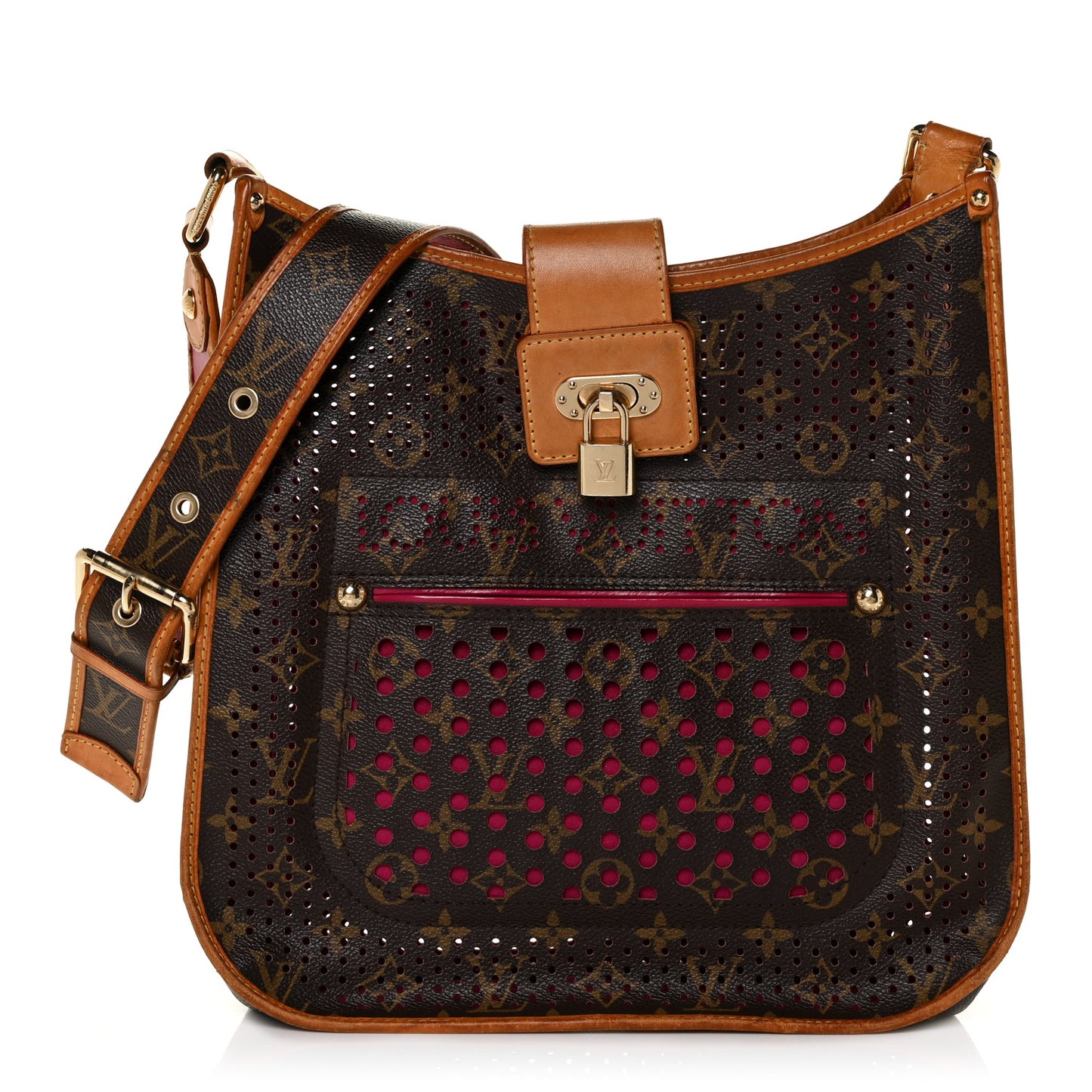 Monogram Perforated Musette Fuchsia