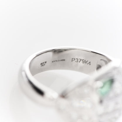 Bulgari 18K White Gold Diamond Emerald Serpenti Seduttori Ring 50 5.25 6 of 6