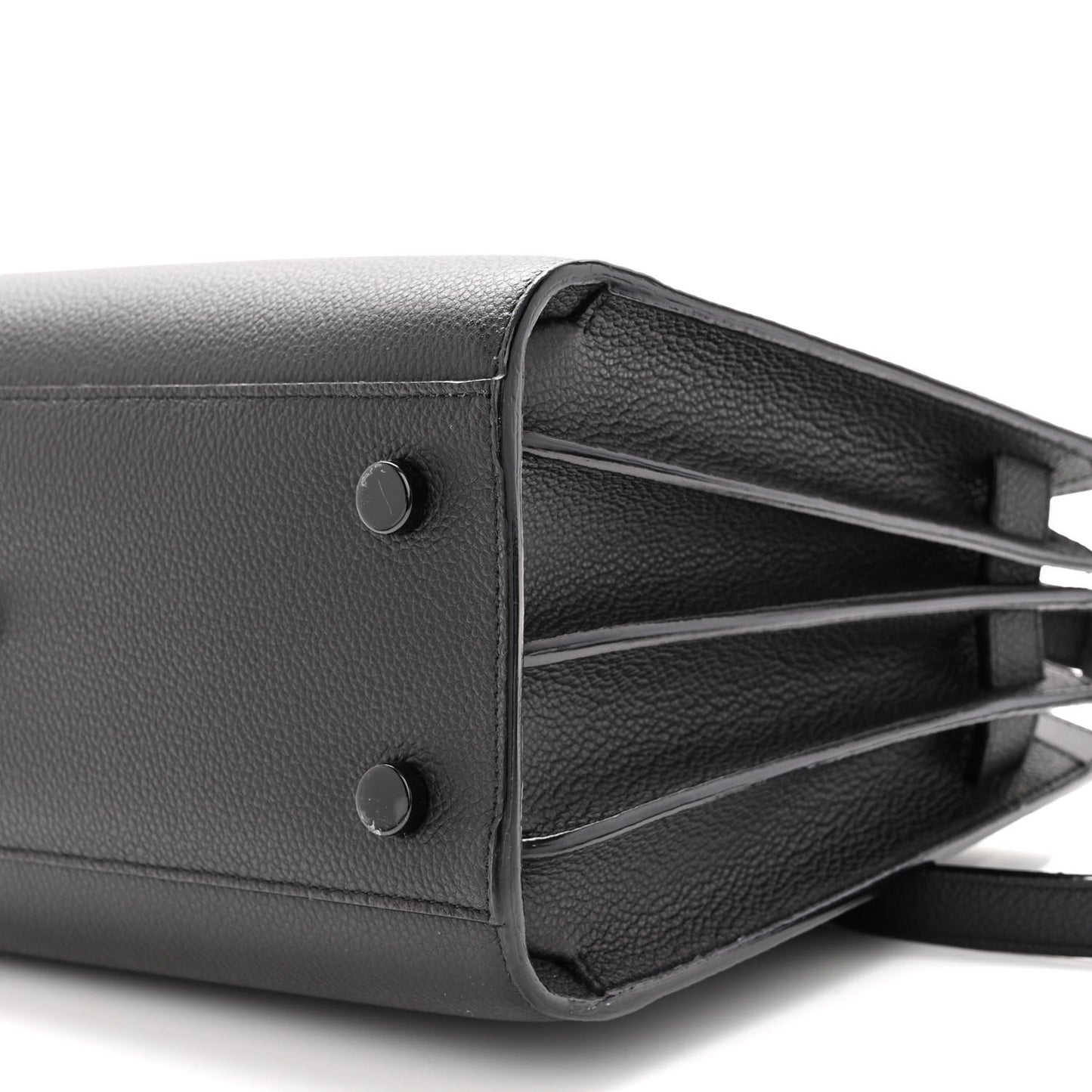 Grained Calfskin Baby Sac De Jour Black