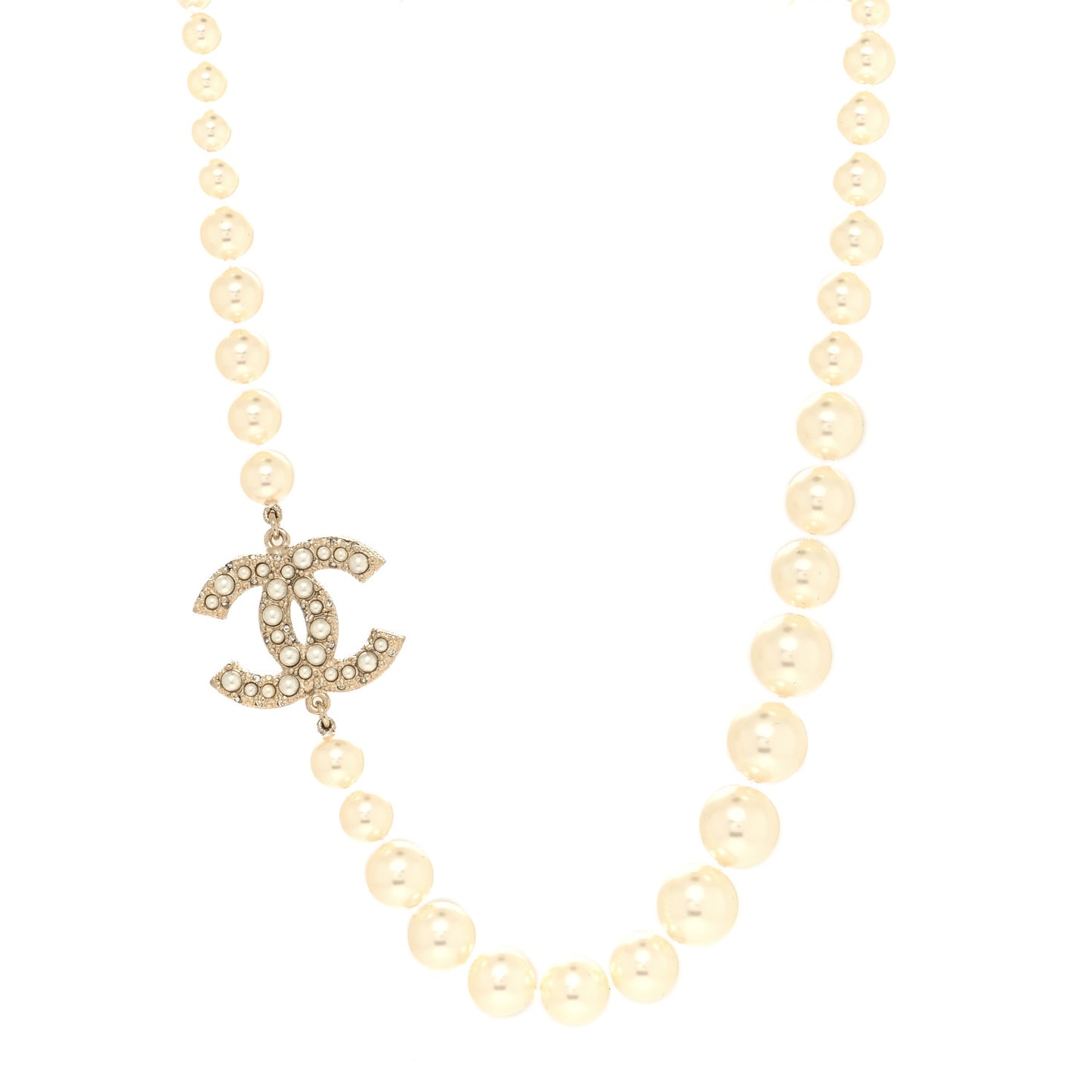 Pearl CC 100th Anniversary Necklace Light Gold