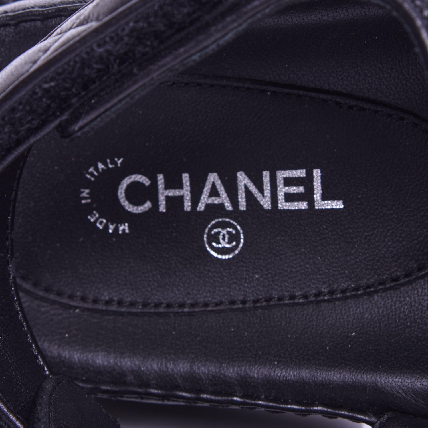Chanel Lambskin Velcro Dad Sandals 40.5 Black 7 of 10