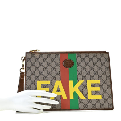 Gucci GG Supreme Monogram Fake/Not Interlocking G Documents Holder Beige Brown Sugar 2 of 7