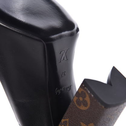 Louis Vuitton Calfskin Monogram Matchmake Slingback Pumps 37 Black 6 of 8