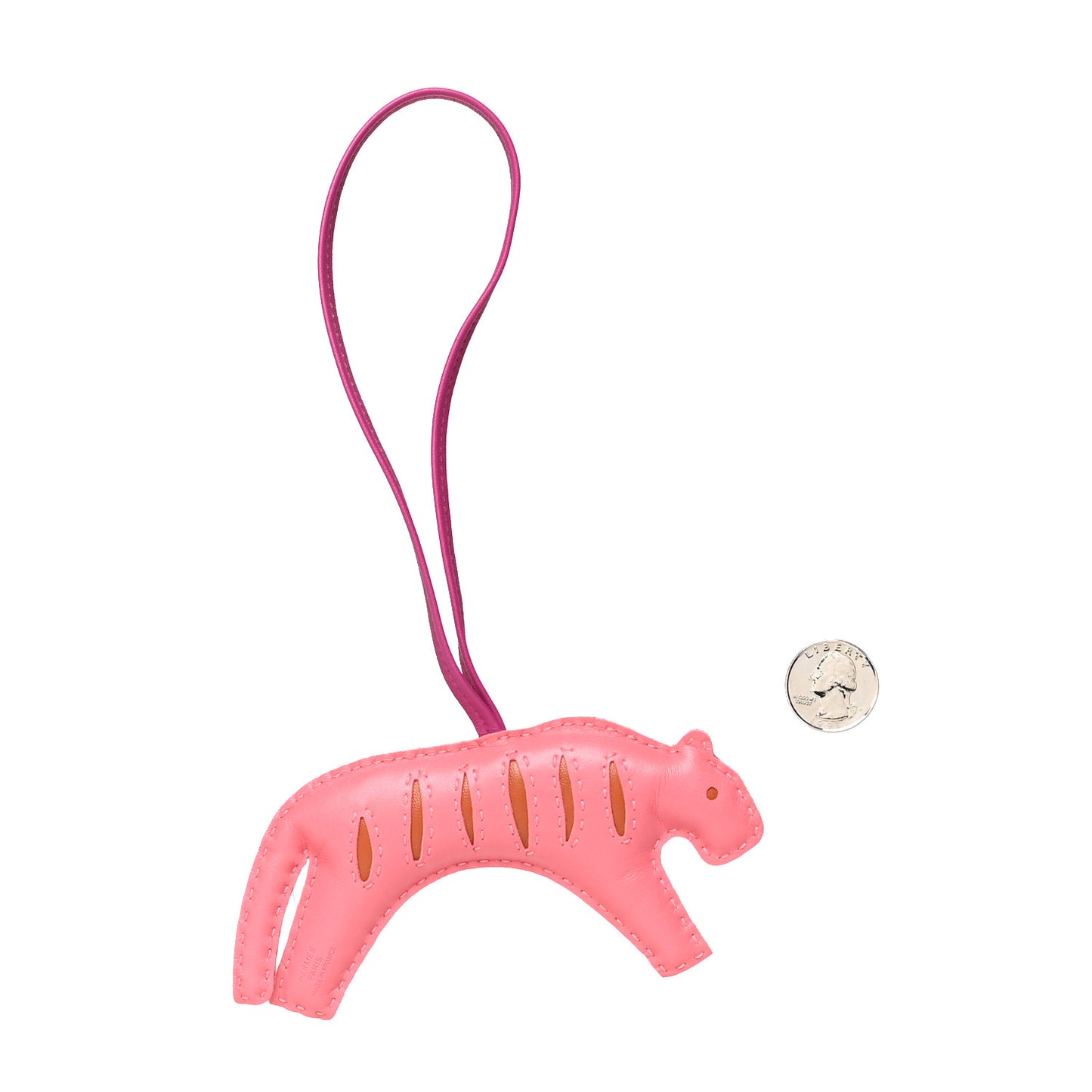 Milo Lambskin Rooroo Bag Charm Rose Azalea