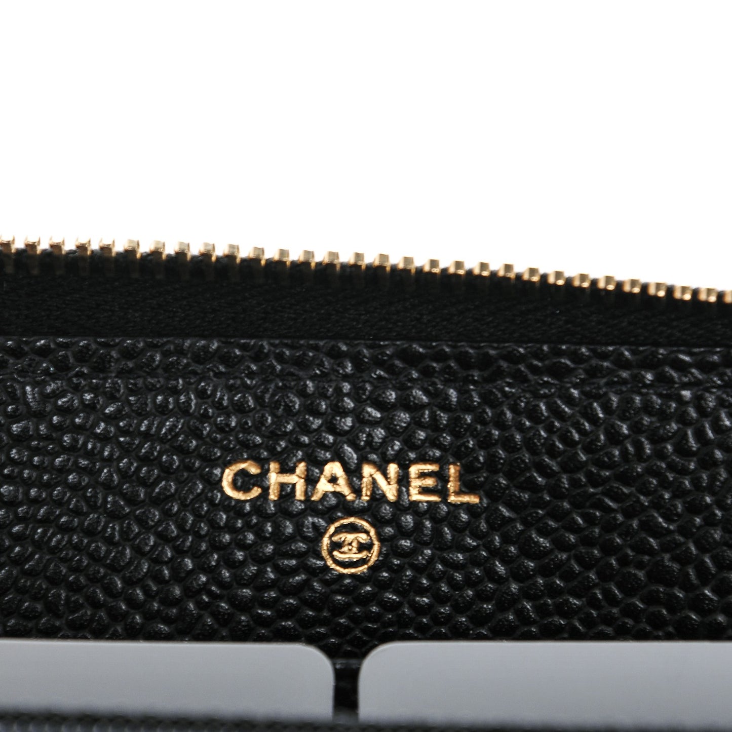 Caviar Quilted Large Gusset Zip Around Wallet Black