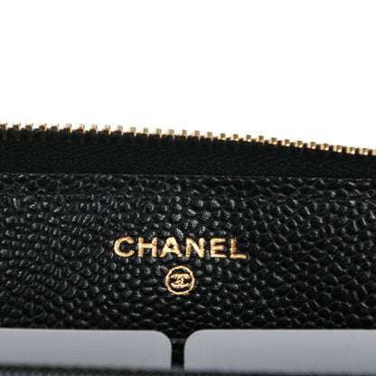 Chanel Caviar Quilted Large Gusset Zip Around Wallet Black 6 of 8