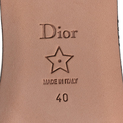Christian Dior Calfskin Newspaper Printed Embroidered Dway Flat Slide Sandals 40 White 8 of 11
