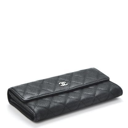 Chanel Iridescent Caviar Quilted Large Flap Wallet Black 3 of 9