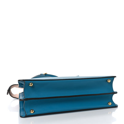 Fendi Vitello Seta Shiny Nappa Medium Peekaboo I SEE U Satchel Blue Velvet Light Rose 5 of 9