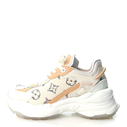 Louis Vuitton Monogram Tweed Calfskin Run 55 Sneakers 37 White 1 of 10