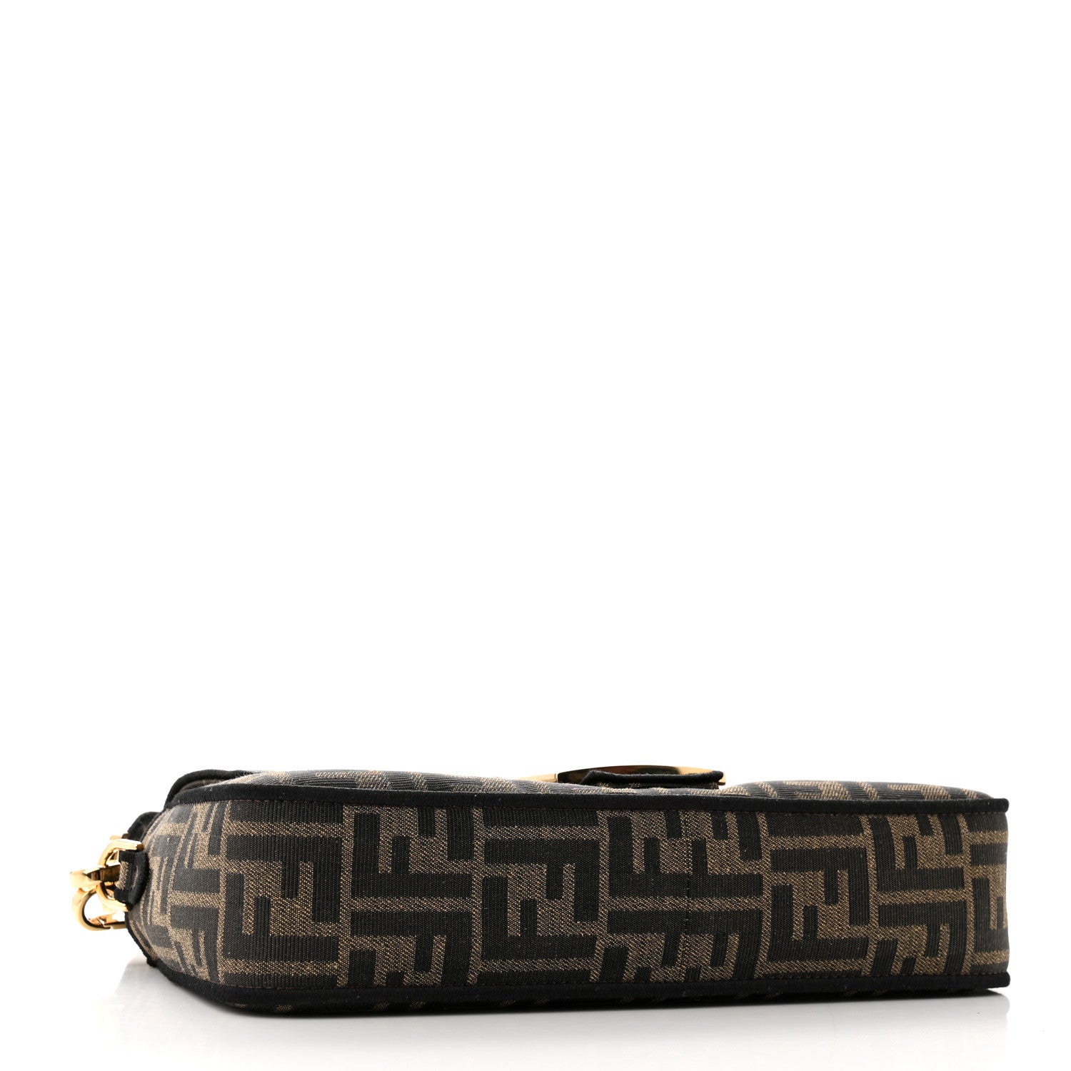 Fendi Fabric Jacquard FF 1974 Medium Baguette Tobacco Moro Black 4 of 9