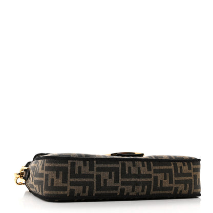 Fendi Fabric Jacquard FF 1974 Medium Baguette Tobacco Moro Black 4 of 9