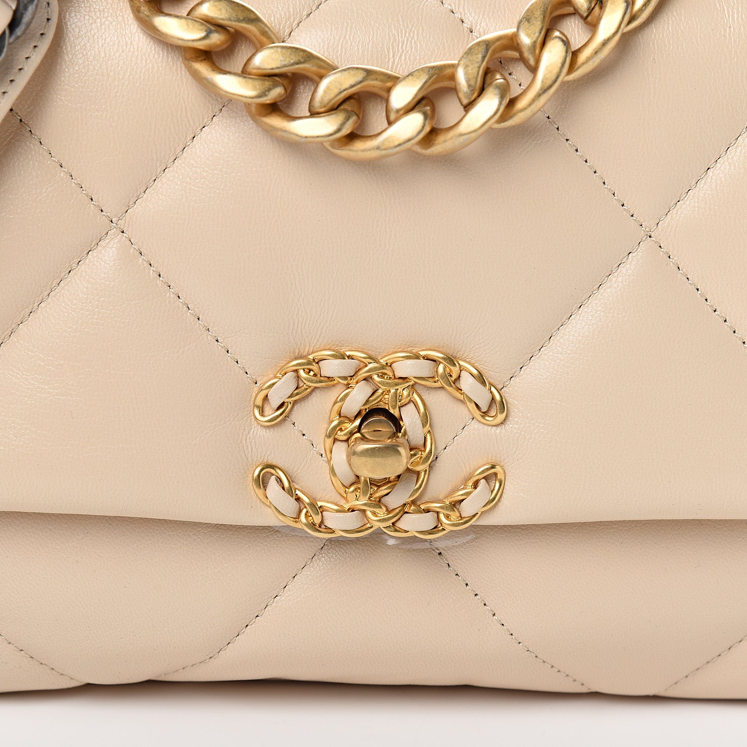 Chanel Goatskin Quilted Medium 19 Flap Beige 9 of 9