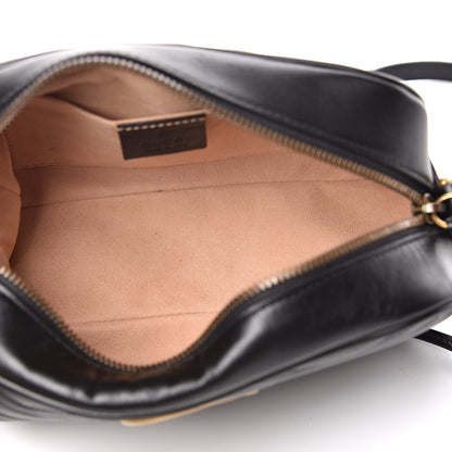 Gucci Calfskin Matelasse Small GG Marmont Chain Shoulder Bag Black 7 of 10