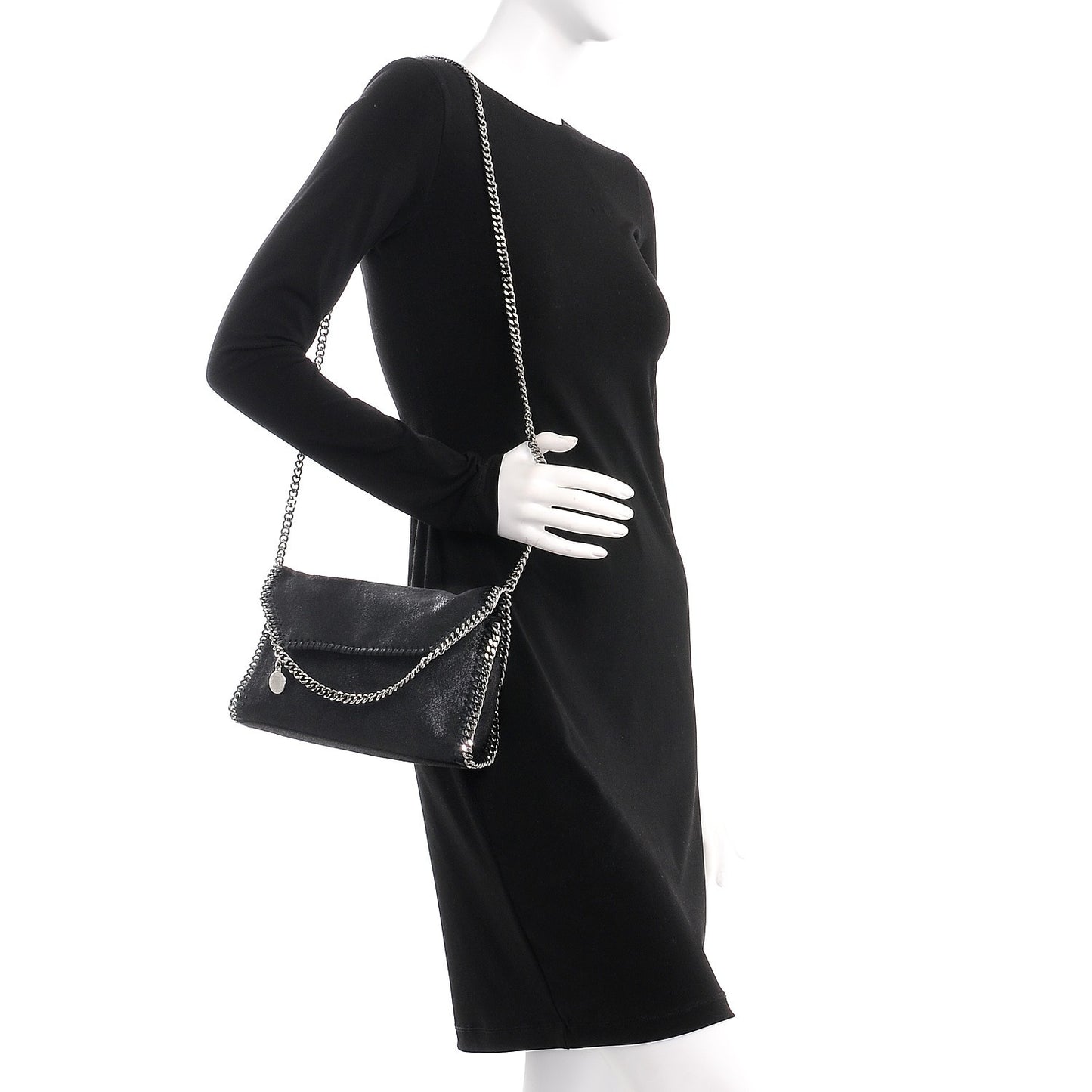 Shaggy Deer Mini Falabella Shoulder Bag Black