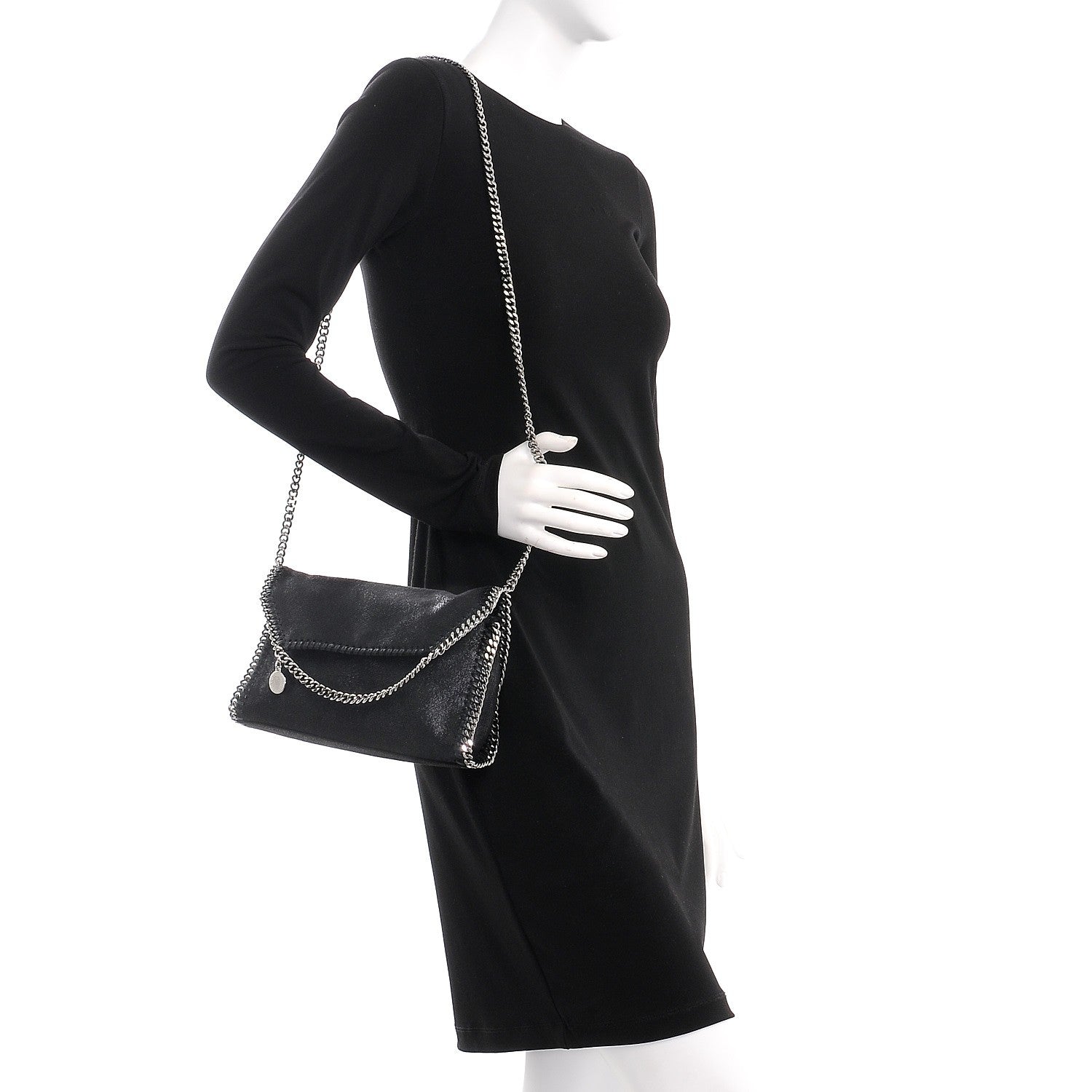 Stella McCartney Shaggy Deer Mini Falabella Shoulder Bag Black 2 of 7