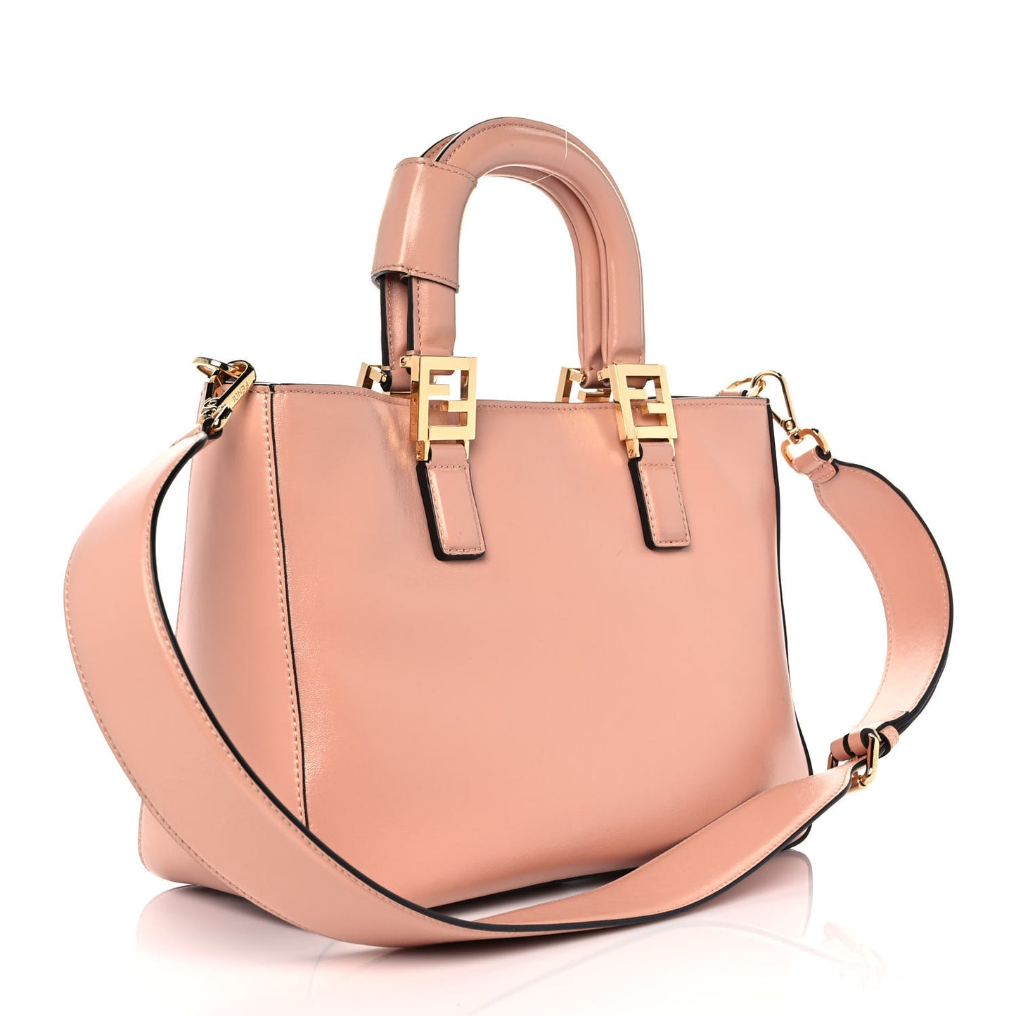 Vitello Glacier Small FF Tote Rosa Bourbon