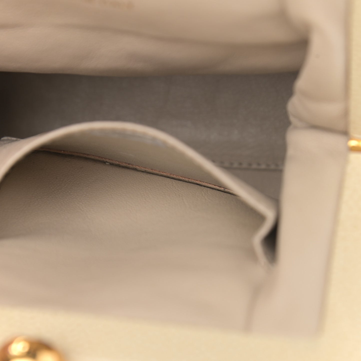 Caviar Quilted Frame Evening Bag Beige