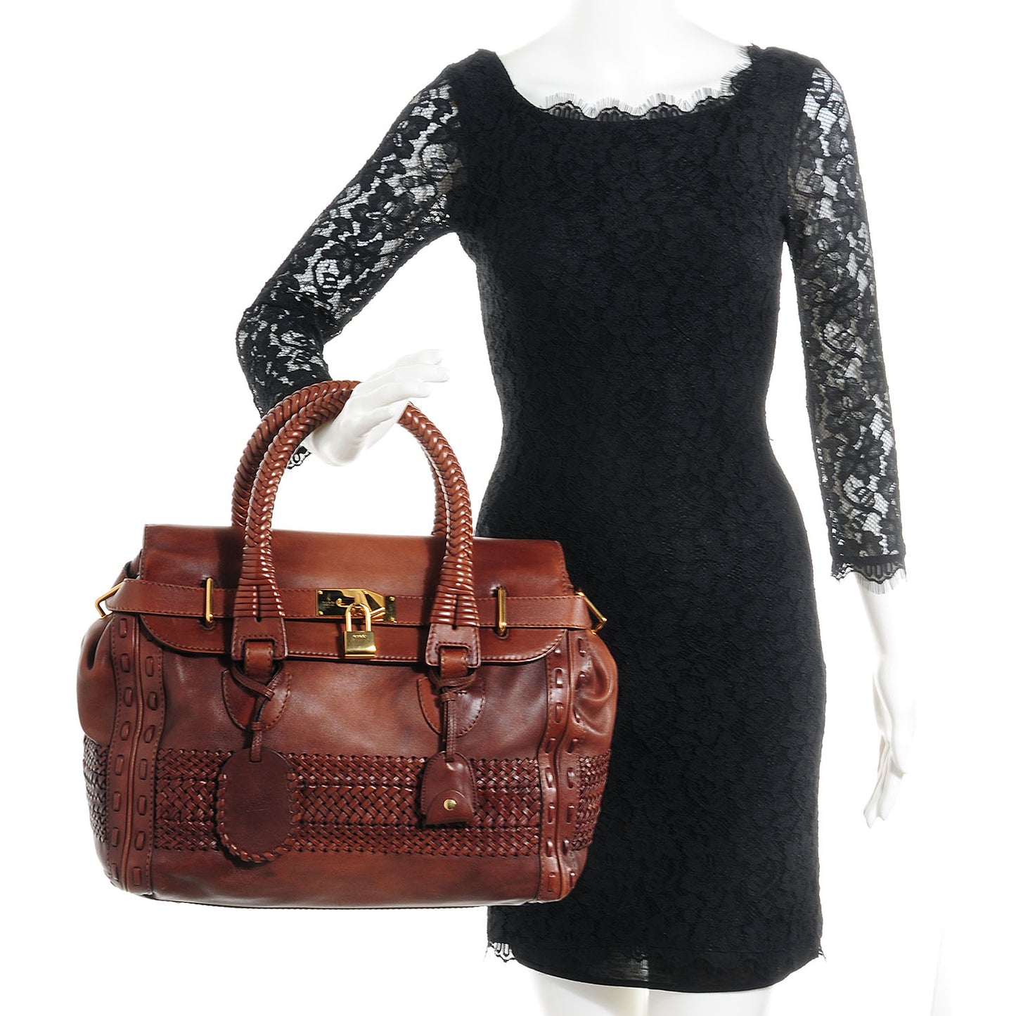 Leather Handmade Large Top Handle Bag Brown