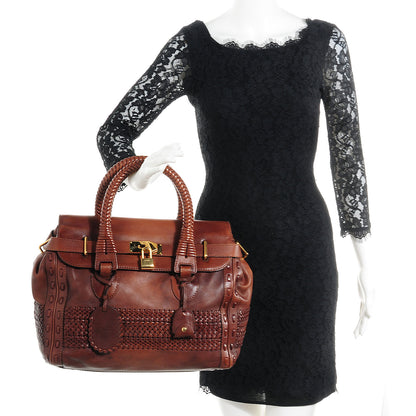 Gucci Leather Handmade Large Top Handle Bag Brown 2 of 8