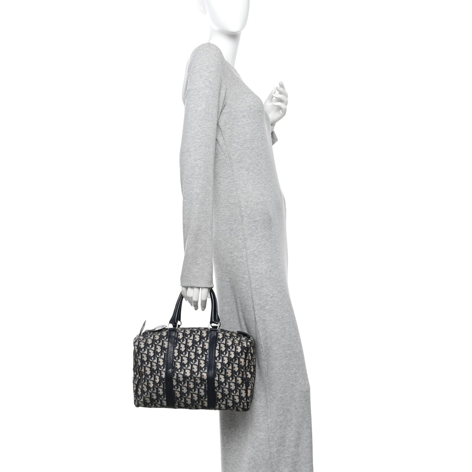 Christian Dior Monogram Boston Navy Blue 2 of 9