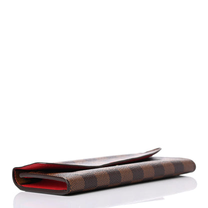 Louis Vuitton Damier Ebene Emilie Wallet Red 3 of 4