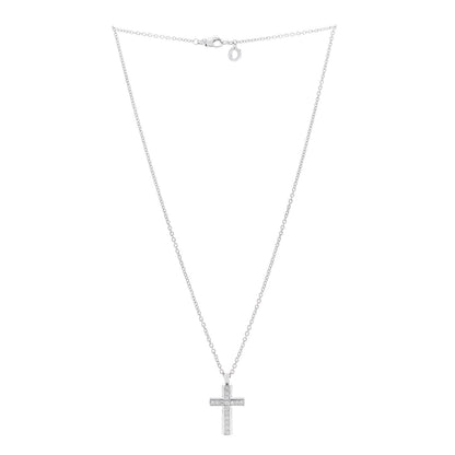 Bulgari 18K White Gold Diamond Cross Pendant Necklace 3 of 6