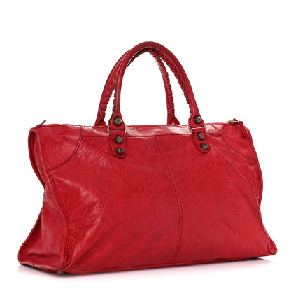 Balenciaga Agneau Giant 12 Rose Gold Hardware Work Coquelicot 3 of 27