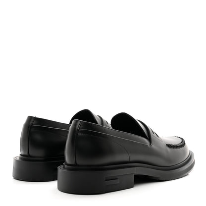 Fendi Vitello Abrasivato Mens Frame Loafers 8 Black 4 of 10