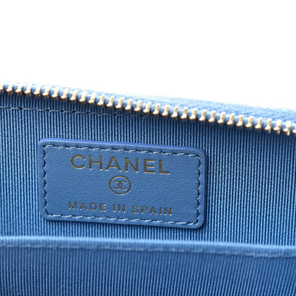 Chanel Caviar Quilted Zip Coin Purse Blue 6 of 8
