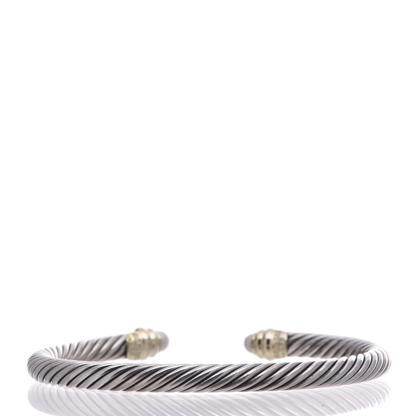 Sterling Silver 14K Yellow Gold Pearl 5mm Cable Classics Petite Color Bracelet