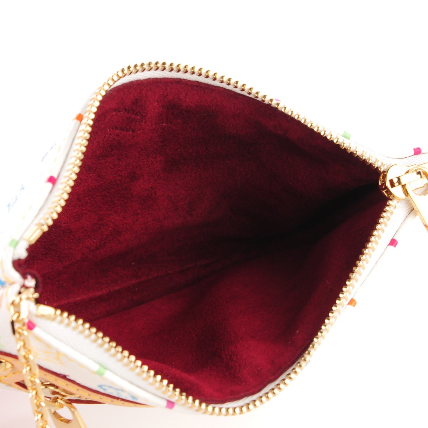 Monogram Multicolor Pochette Plate MM White
