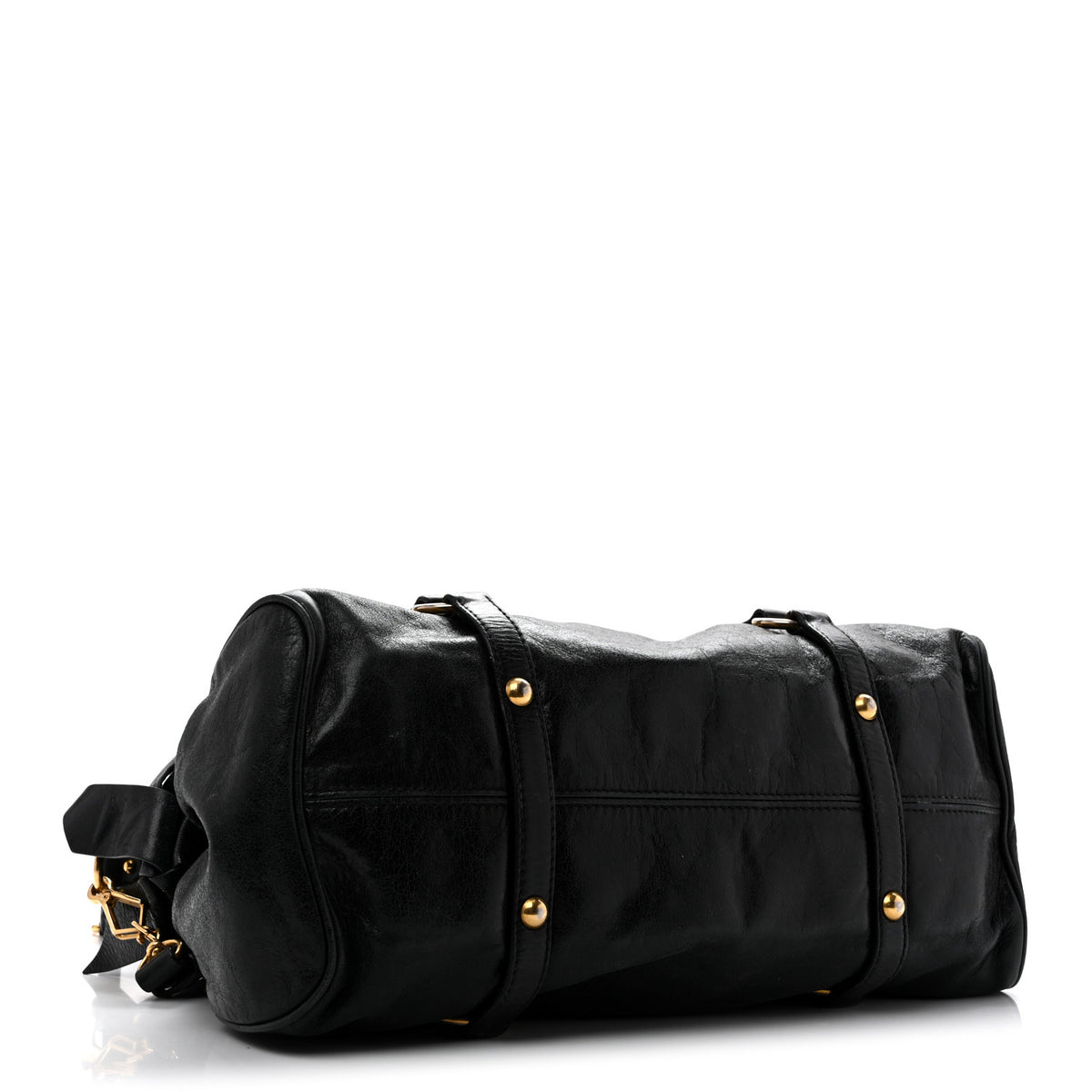 Miu Miu Vitello Lux Bow Tote  Black 4 of 14