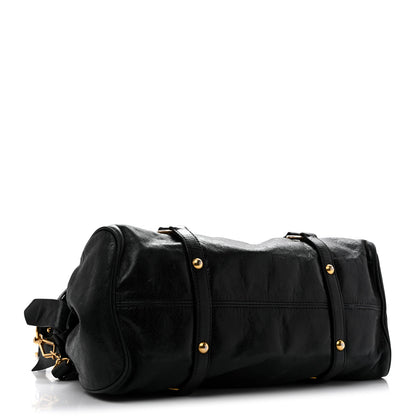 Miu Miu Vitello Lux Bow Tote  Black 4 of 14