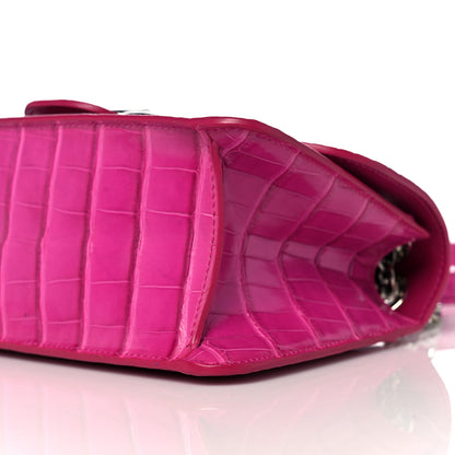 Salvatore Ferragamo Crocodile Gancio Shoulder Bag Cerise 10 of 15