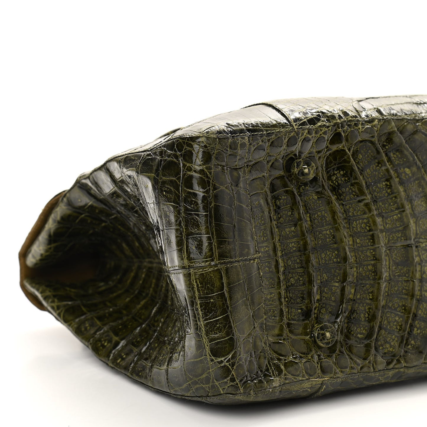 Crocodile Double Handle Satchel Green