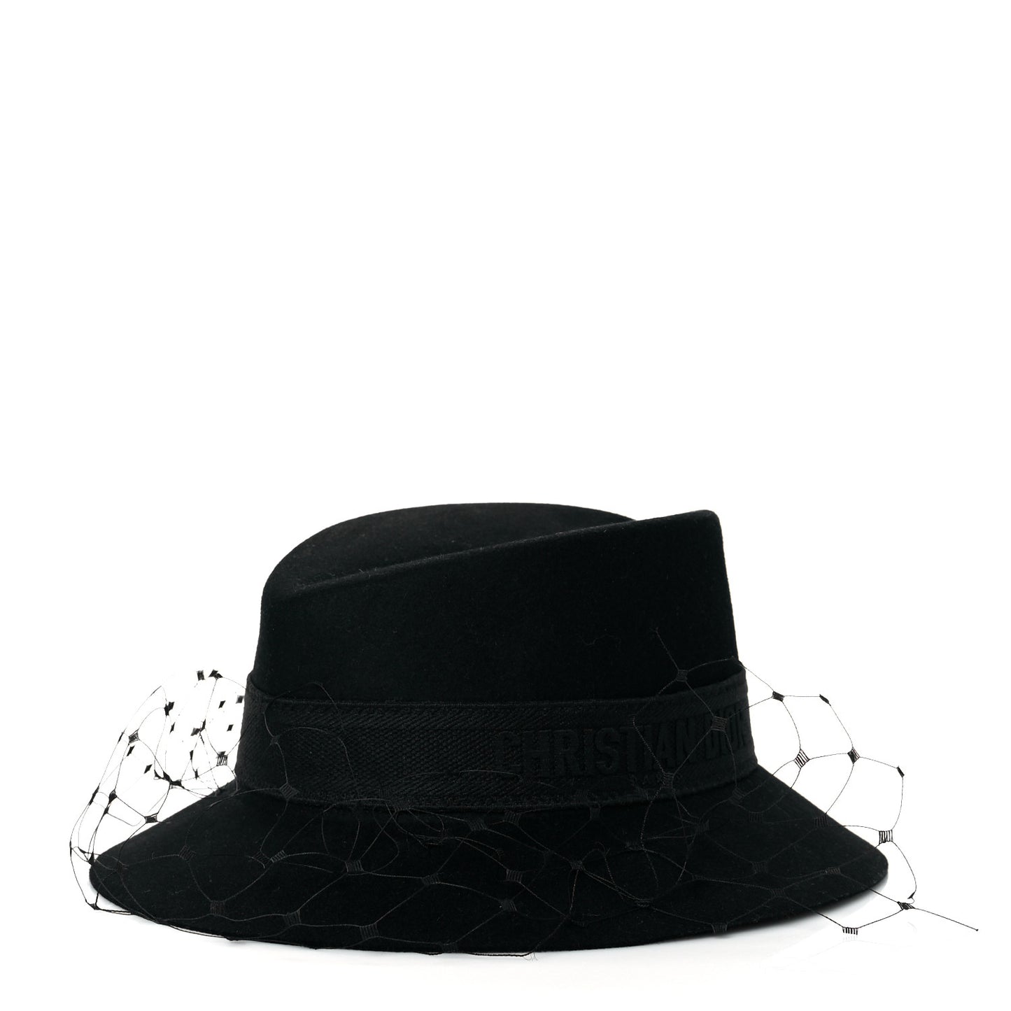 Rabbit Felt Veil Hat 57 Black