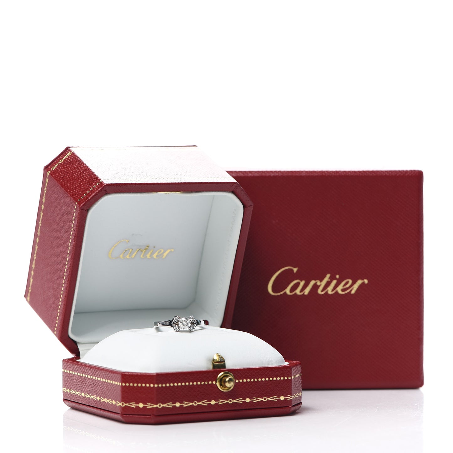 Platinum Diamond .24ct Ballerine Solitaire Engagement Ring 49 4.75