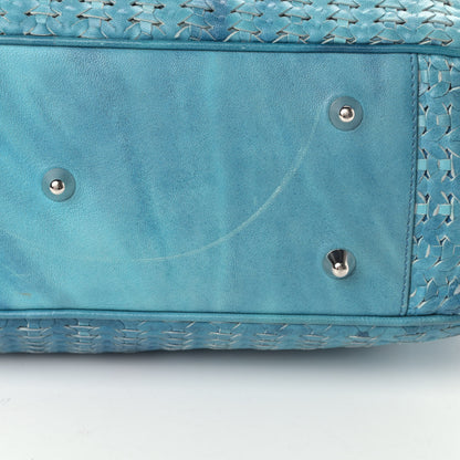 Christian Dior Calfskin Woven Dior Soft Shopping Tote Light Blue 6 of 6