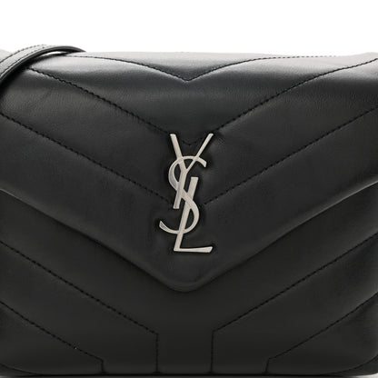 Saint Laurent Calfskin Y Quilted Monogram Toy Loulou Crossbody Bag Black 7 of 12