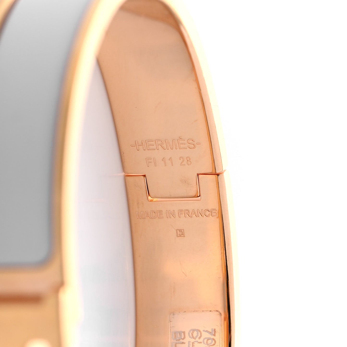 Enamel Narrow Clic Clac H Bracelet GM White