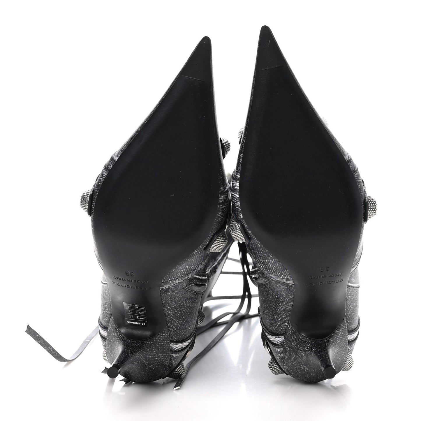 Lambskin Printed Denim Cagole 90mm Boots 36 Black