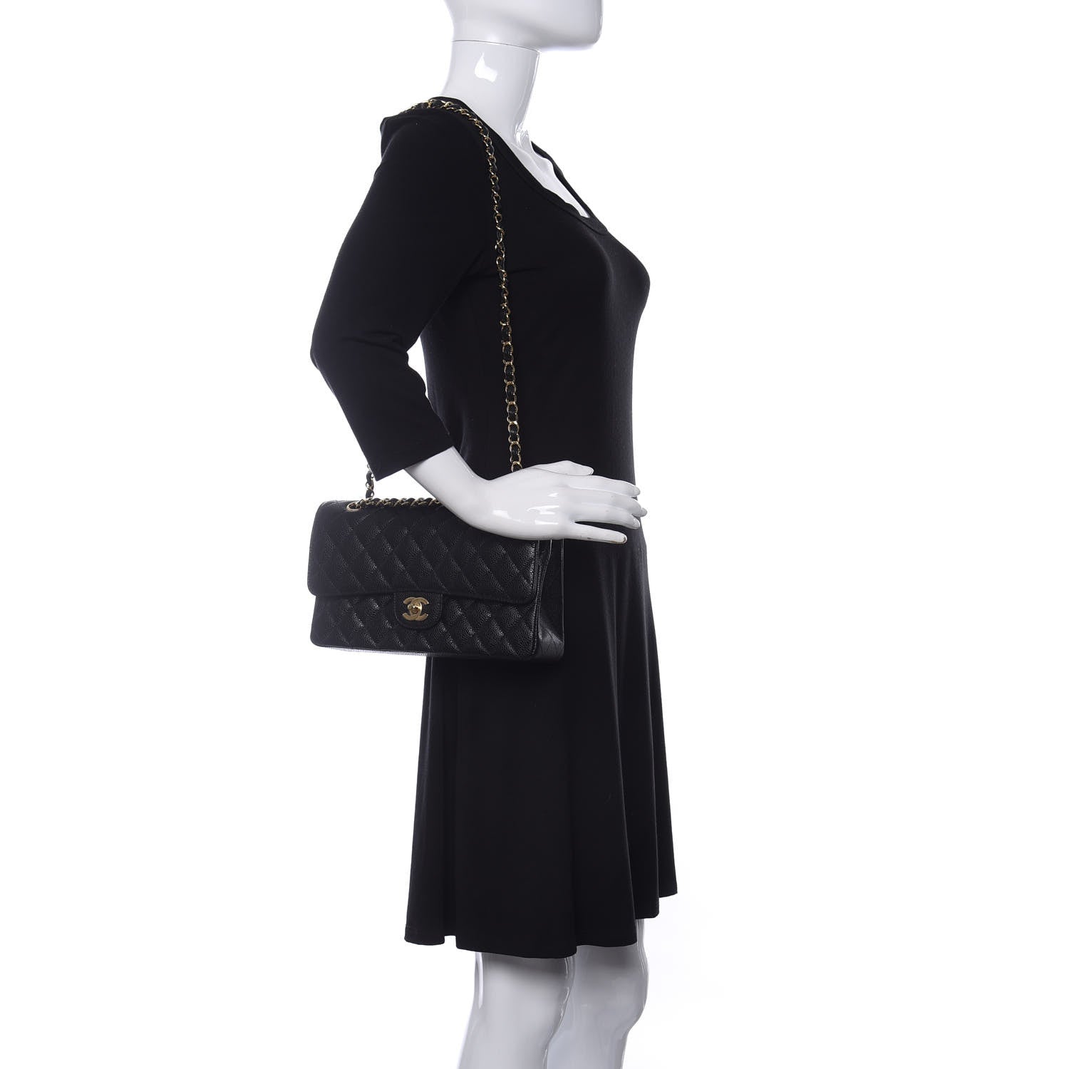 Chanel Caviar Quilted Medium Double Flap Black 2 of 11