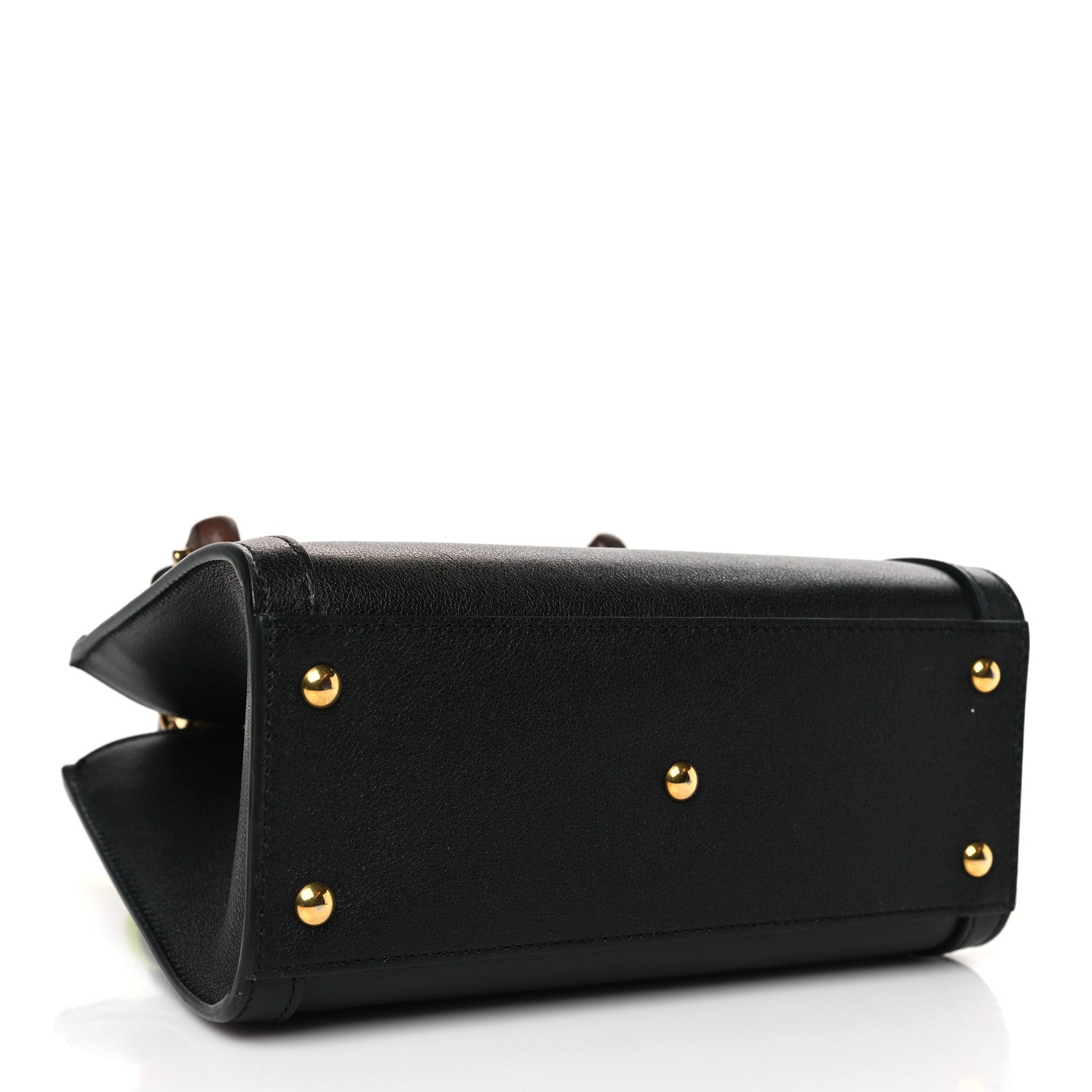 Gucci Wonka Grain Calfskin Mini Diana Tote Bag Black Yellow Fluo 4 of 9