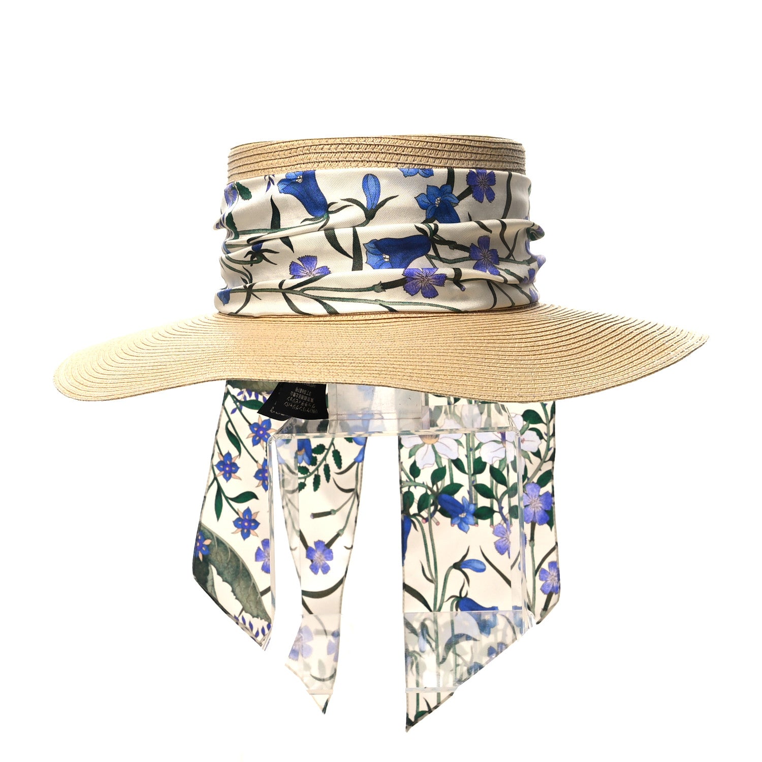 Gucci Woven Rope Straw New Flora Alba Hat M White 4 of 8