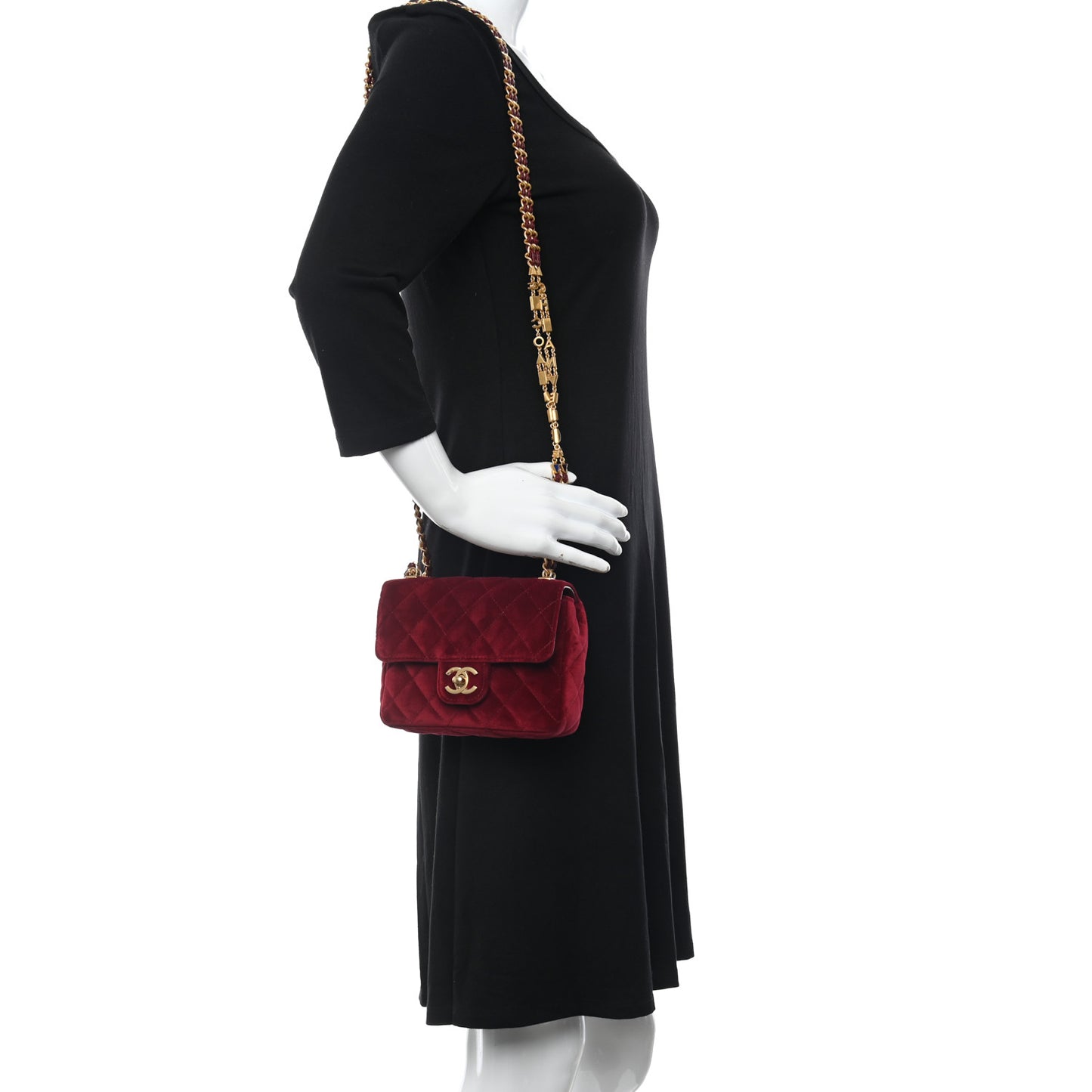 Velvet Enamel Mini Flap Red